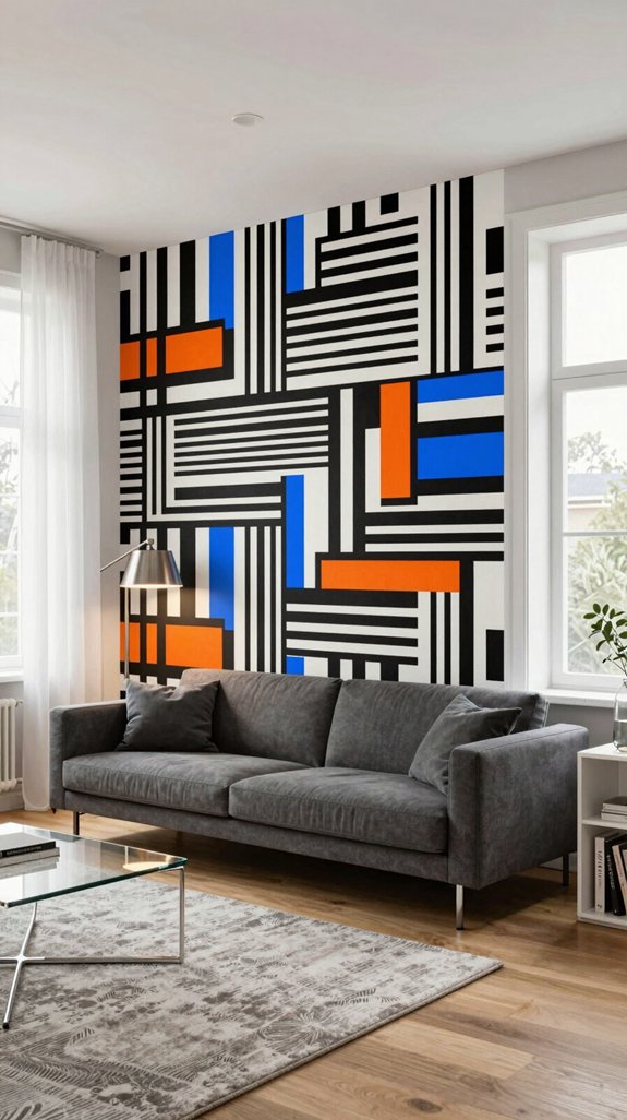 16 POP Design Ideas for Living Rooms 4 bold graphic wallpaper choice
