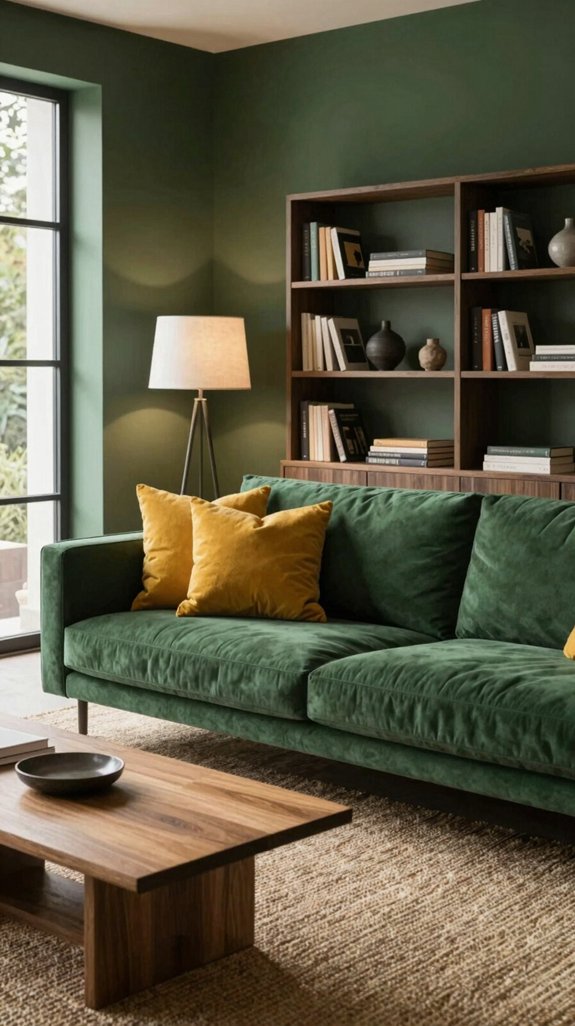 bold mustard forest green contrast