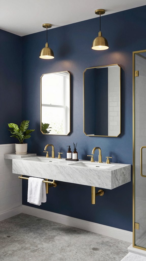 brass accents modernize navy