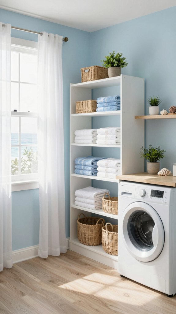 breezy coastal open shelving