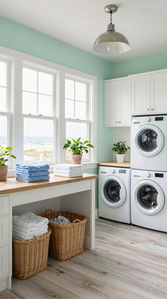 bright coastal laundry retreat