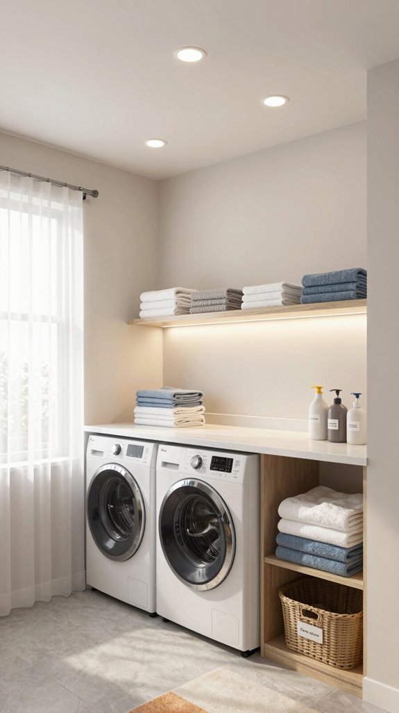 bright functional laundry lighting