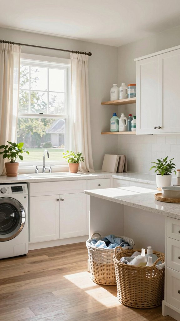 bright inviting laundry room