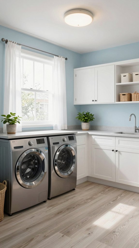 20 DIY Laundry Room Ideas for a Budget Makeover 12 bright layered laundry lighting