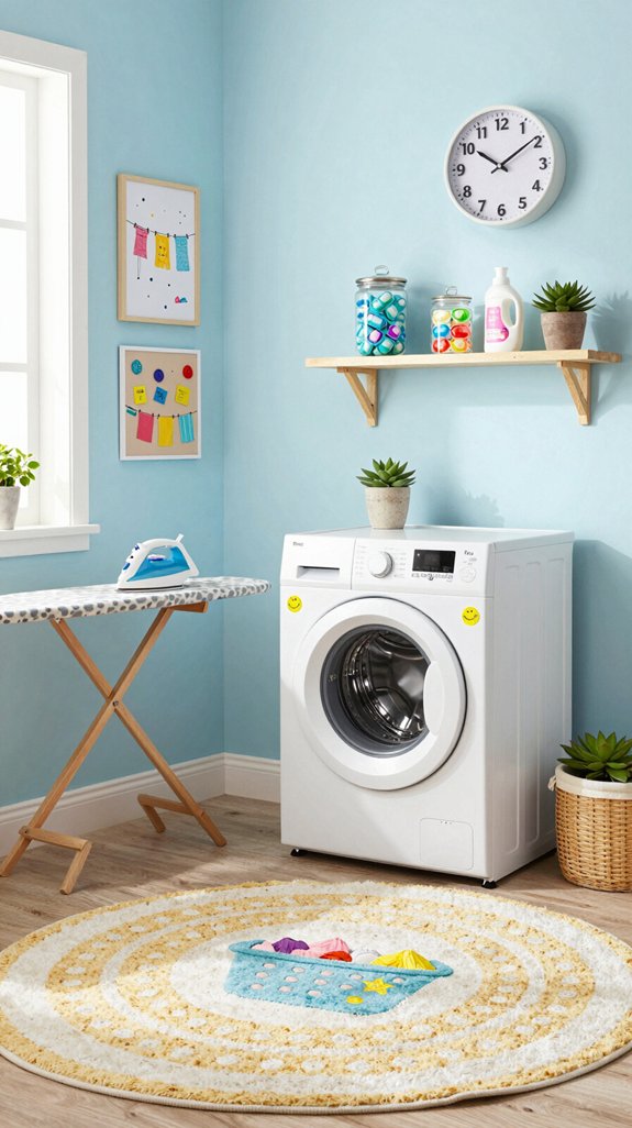 20 Fun Laundry Room Ideas to Make Chores Better 5 bright playful laundry decor