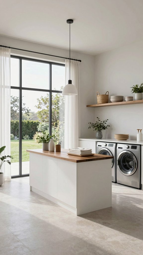 brighten laundry room with windows