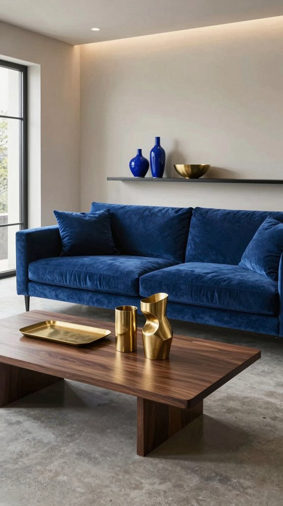 brushed brass cobalt accents