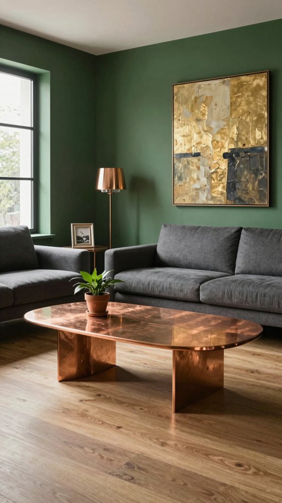 brushed copper texture accents
