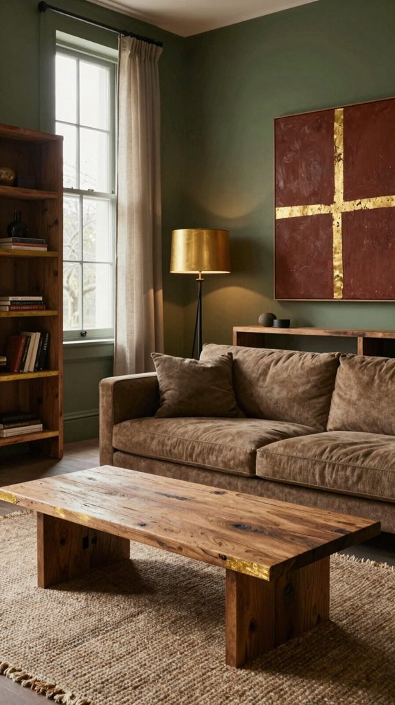 Army Green in Interiors: Colors That Complement This Earthy Shade 10 brushed gold rustic accents