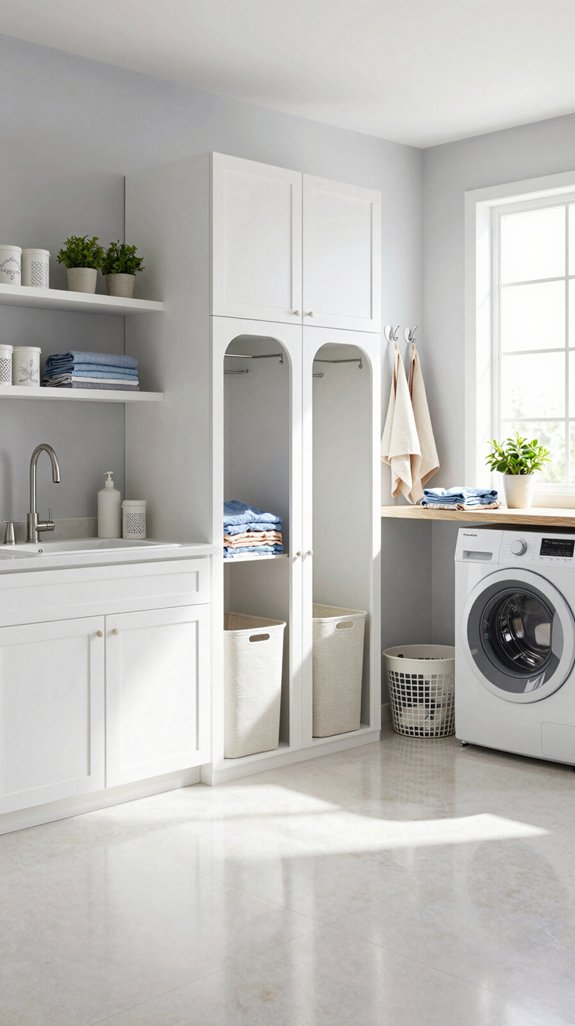built in hampers for organization