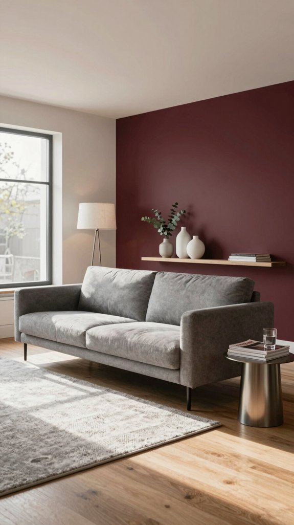 burgundy grey modern sanctuary