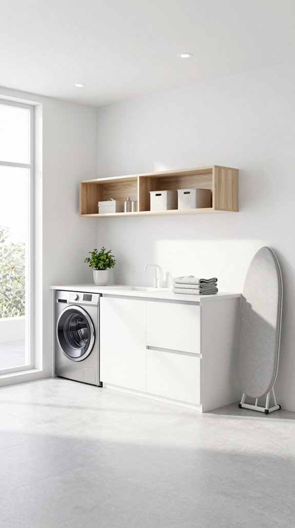 22 Modern Laundry Room Ideas for Sleek Spaces 4 calm uncluttered laundry space