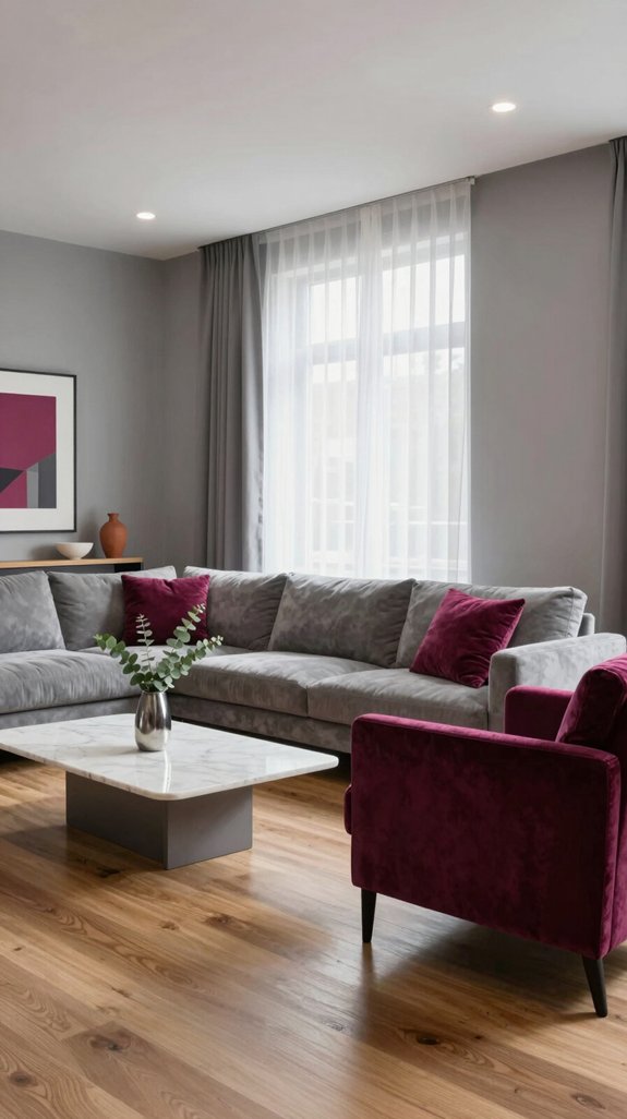 Magenta Color Pairings That Bring Energy to Interior Spaces 6 calming gray balances magenta