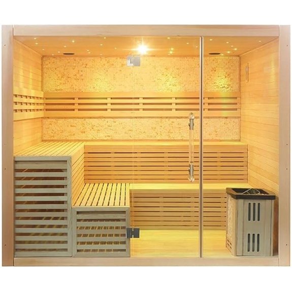 10 Traditional Saunas That Turn Any Home Into a Spa Sanctuary 10 canadian hemlock sauna with bluetooth