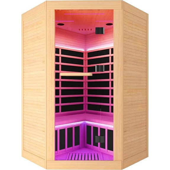 5 Corner Saunas That Turn Any Space Into a Relaxation Oasis 4 canadian infrared sauna with color therapy