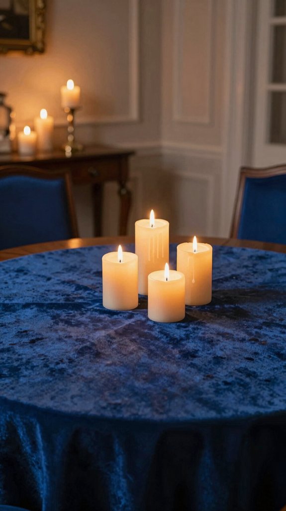 candlelit royal blue elegance