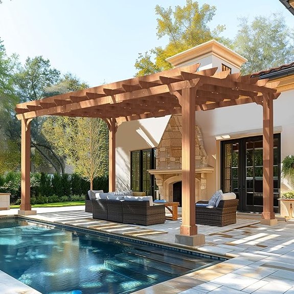 cedar pergola kit 12x16ft