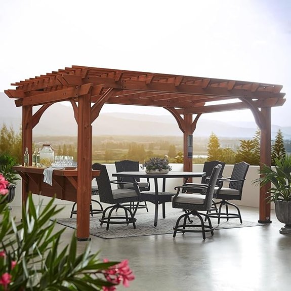 cedar pergola with trellis