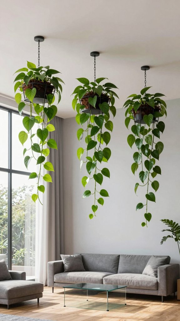 ceiling mounted biophilic greenery design