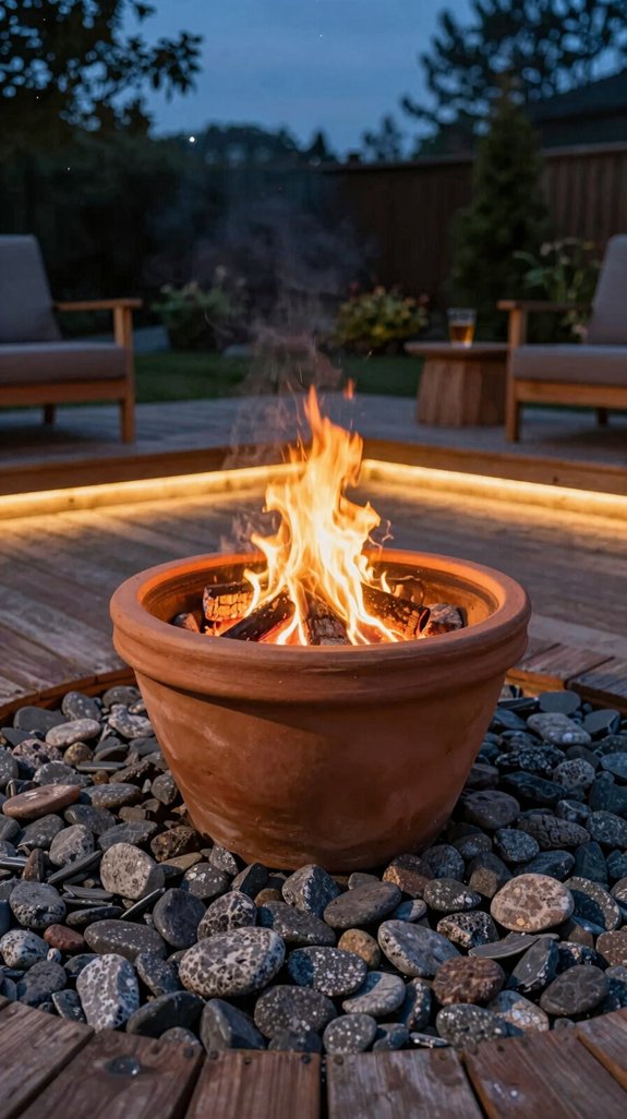 21 DIY Backyard Firepit Ideas for Cozy Outdoor Nights 15 ceramic pot fire pit ceramic pot fire pit