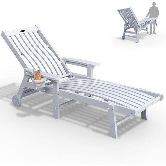 chaise lounge chair wheels cup holder holder