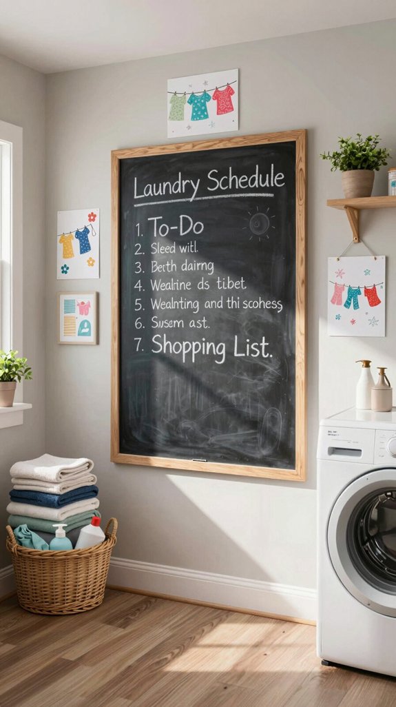 20 DIY Laundry Room Ideas for a Budget Makeover 20 chalkboard for organized reminders