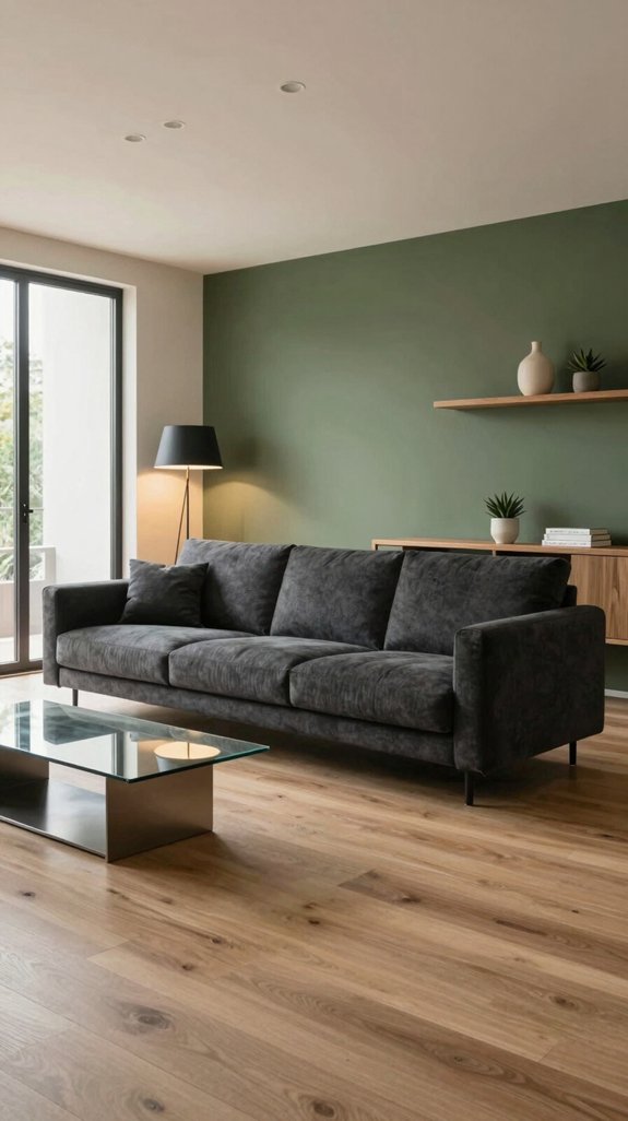 Army Green in Interiors: Colors That Complement This Earthy Shade 7 charcoal gray modern counterpoint