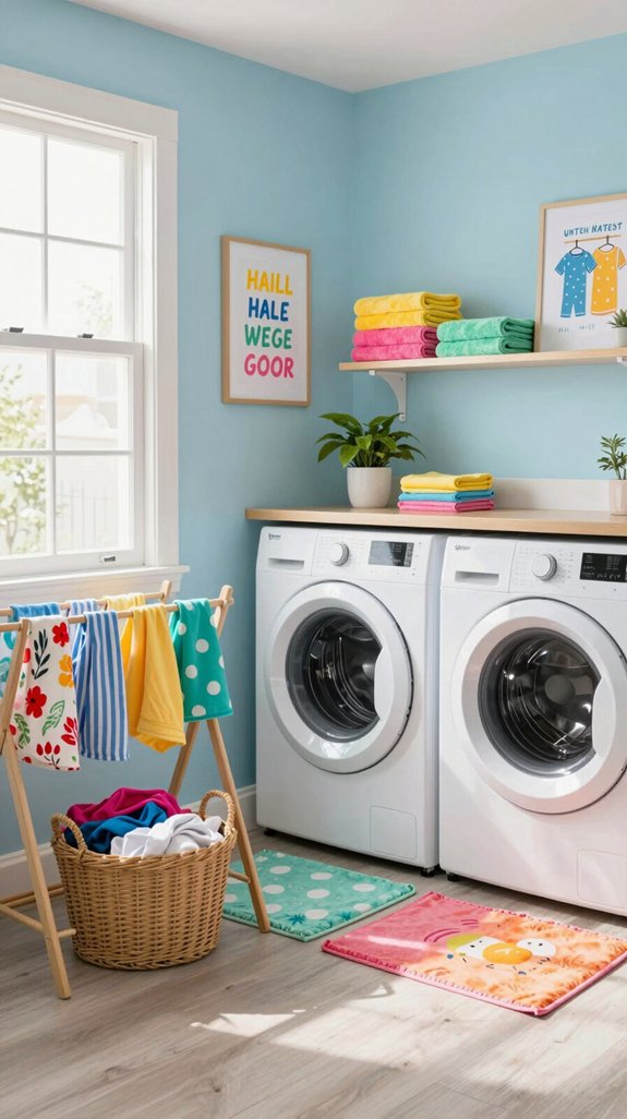 cheerful colorful laundry textiles