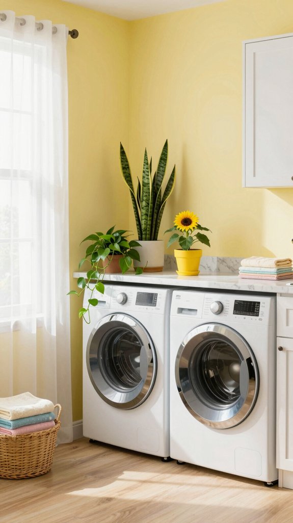 14 Yellow Laundry Room Ideas to Brighten Your Day 10 cheerful plants for laundry