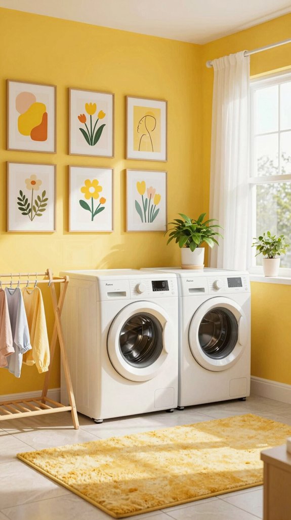 14 Yellow Laundry Room Ideas to Brighten Your Day 12 cheerful yellow laundry decor