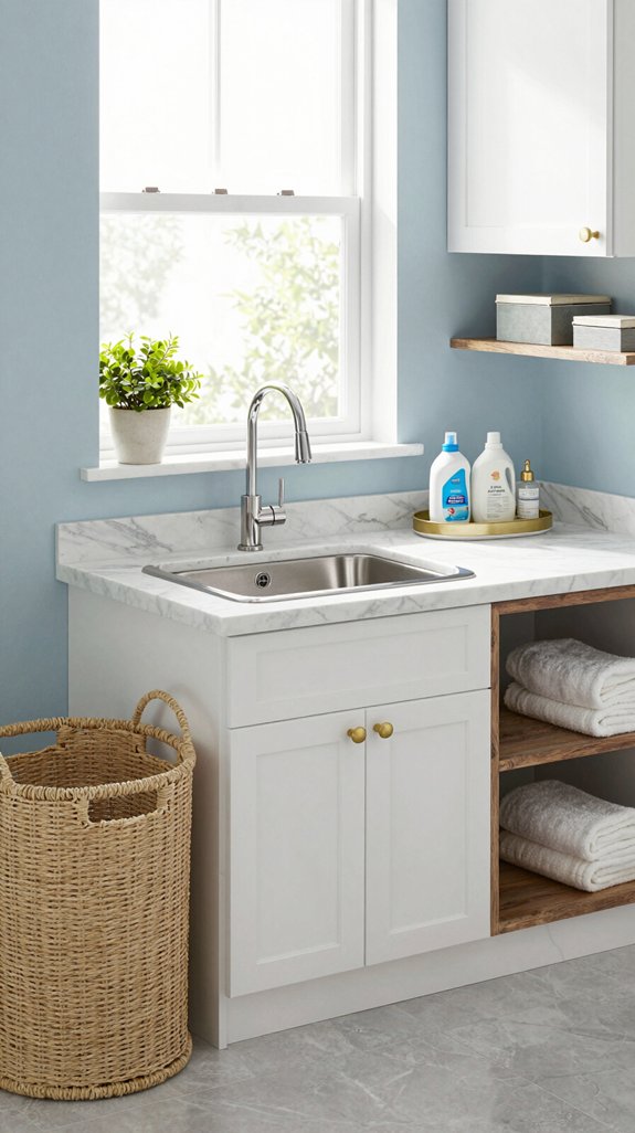 chic farmhouse sink area