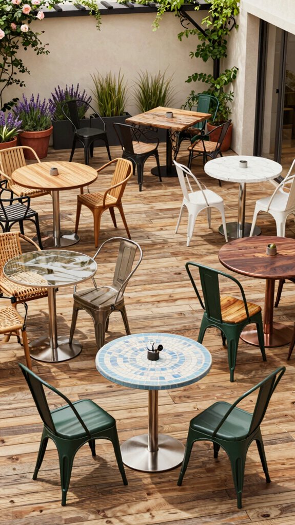 chic patio bistro tables