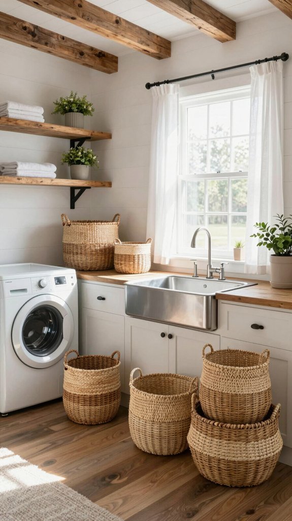 chic woven basket storage
