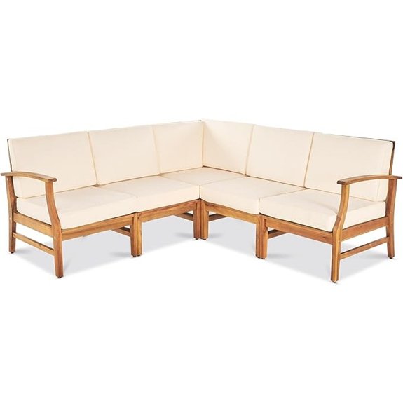10 Best Teak Outdoor Sofas That Turn Any Patio Into a Luxe Retreat 3 christopher knight home patio sectional