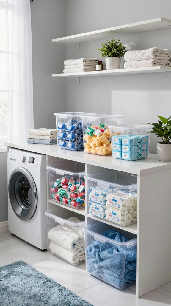 21 Laundry Room Ideas to Upgrade Your Space in Style 12 clear containers for organization