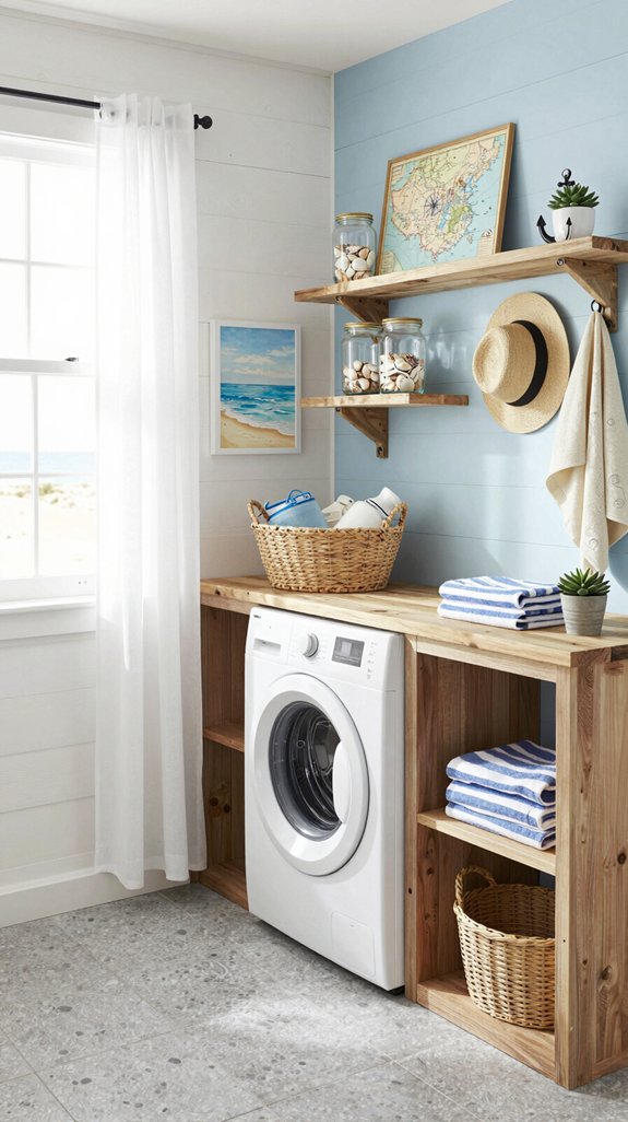 coastal charm laundry decor