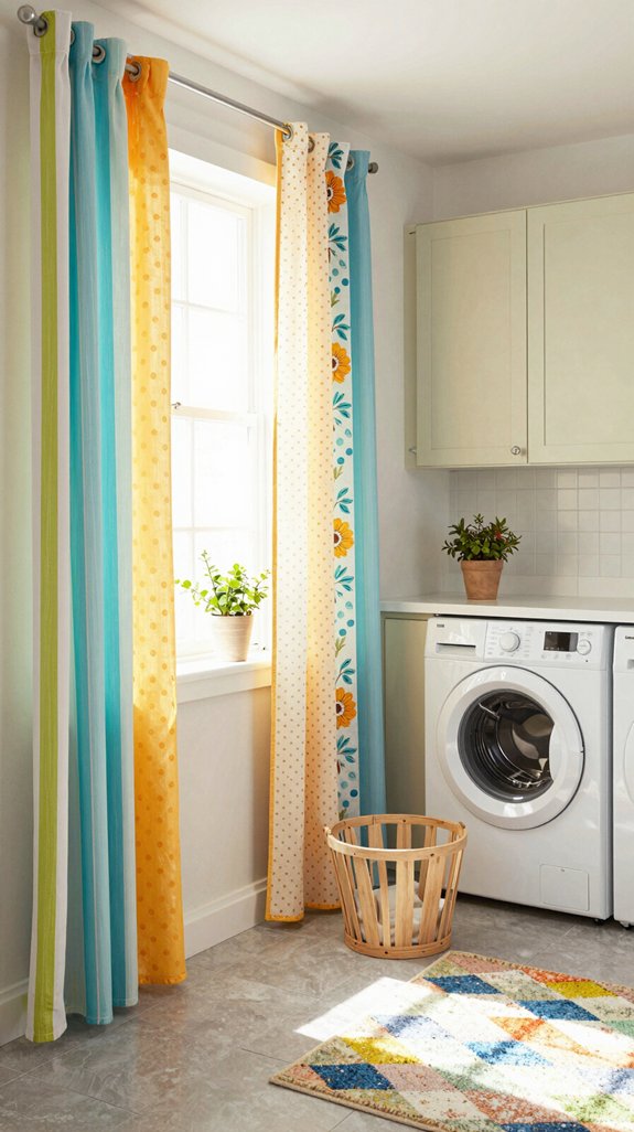 20 DIY Laundry Room Ideas for a Budget Makeover 13 colorful curtains elevate aesthetics