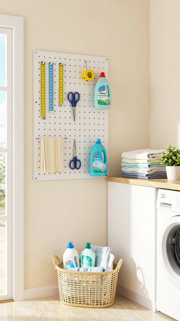 colorful pegboard for organization