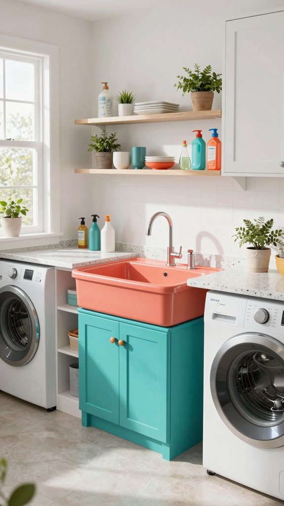 colorful sinks transform laundry