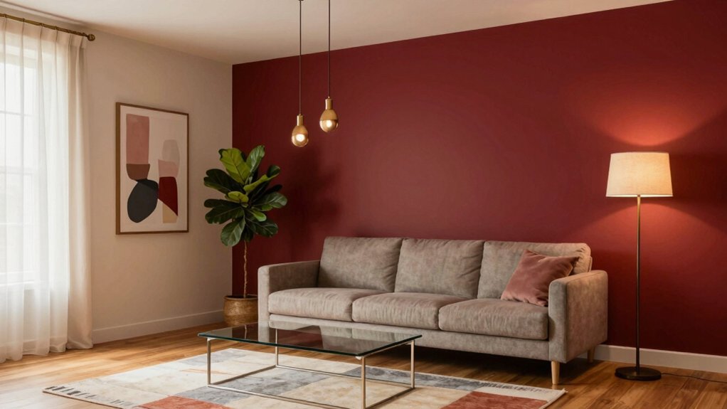 colors complementing red walls