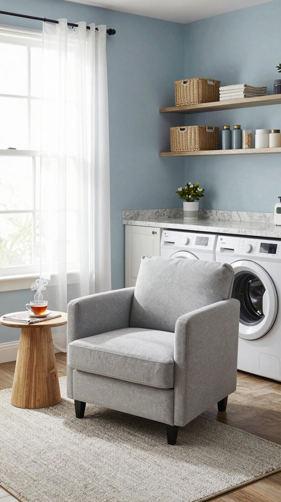 comfortable seating for laundry