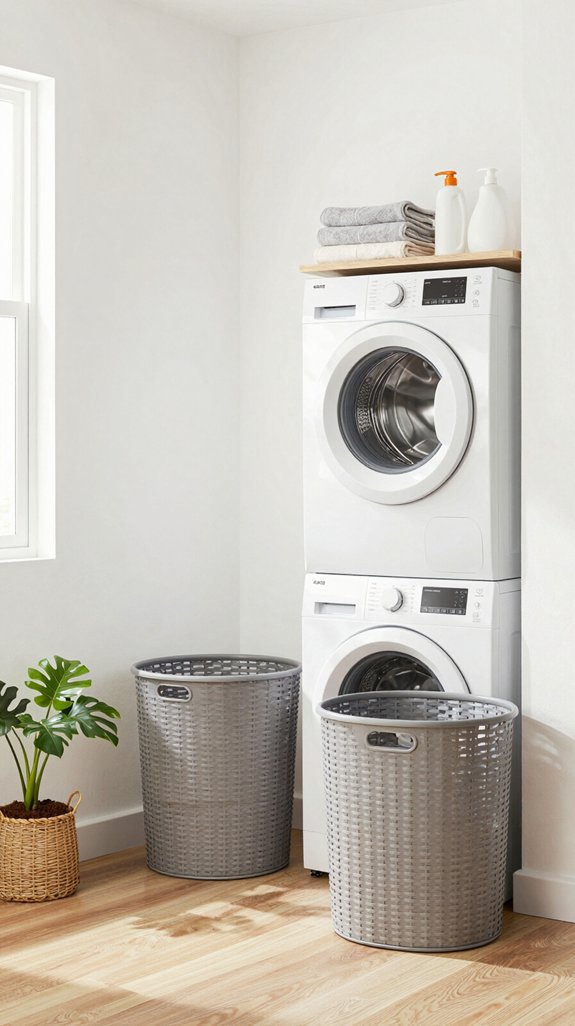 compact stylish laundry organization