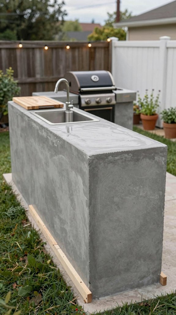 concrete diy outdoor countertop