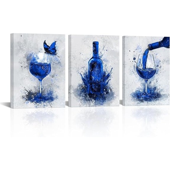 conip blue wine wall decor