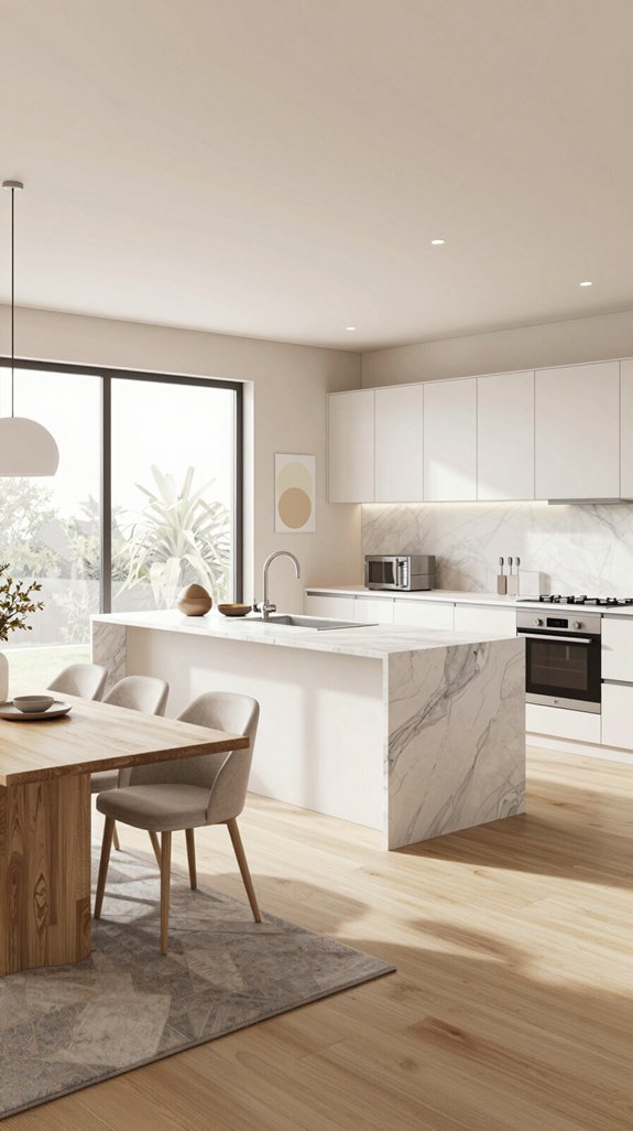 continuous kitchen dining flow