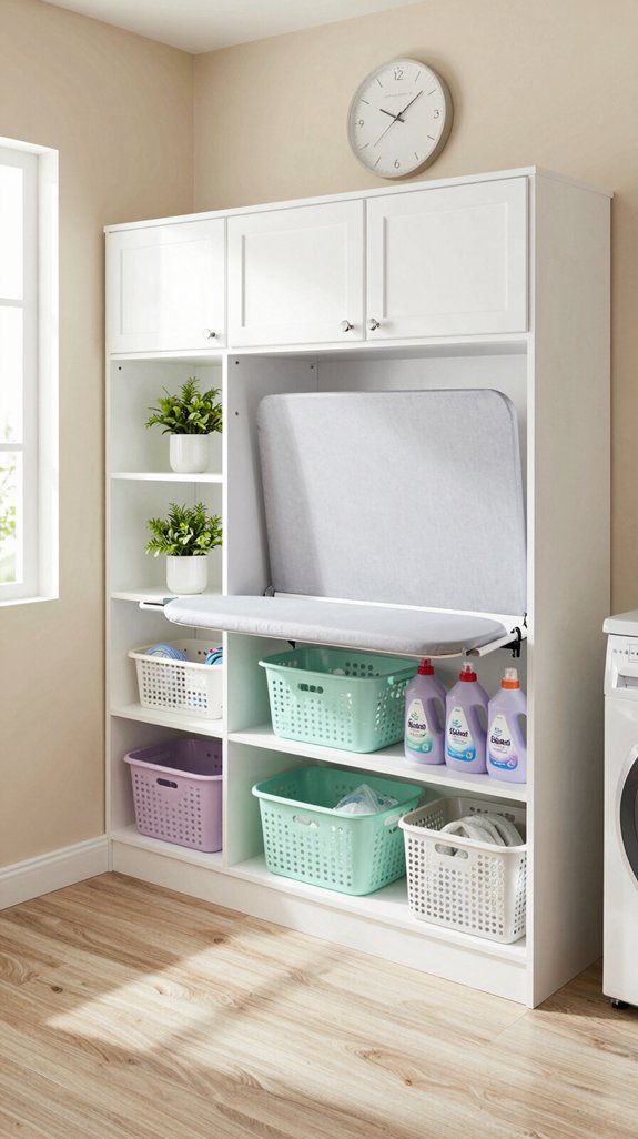 convenient pull out ironing board