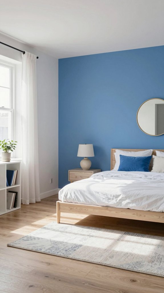 Cornflower Blue Color Pairings for Light and Charming Interiors 16 cornflower ceiling floating shelves