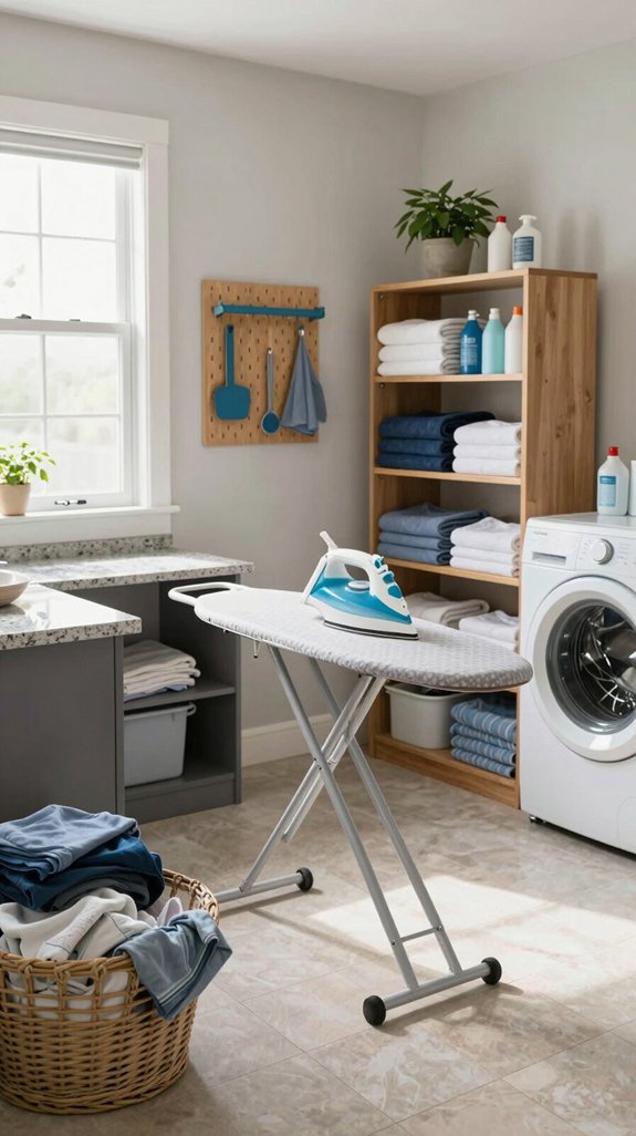 cozy functional ironing nook