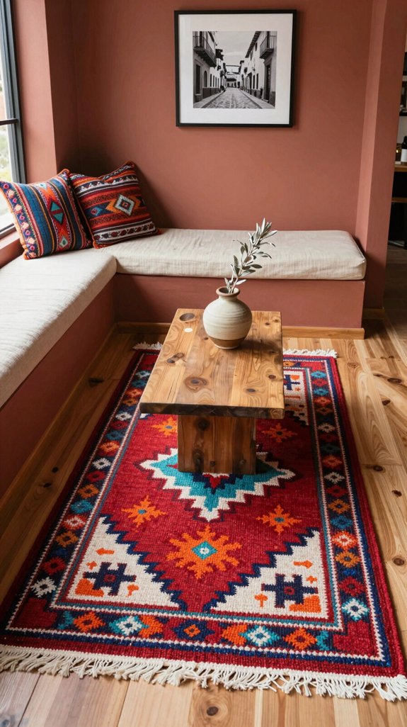 cozy living room rug styling