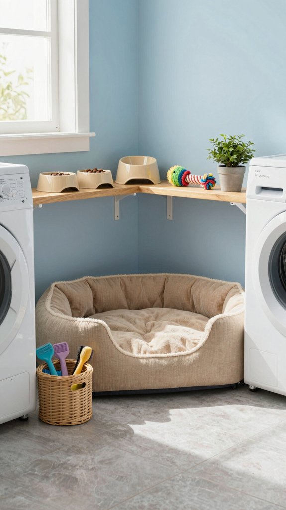cozy multifunctional pet care corner